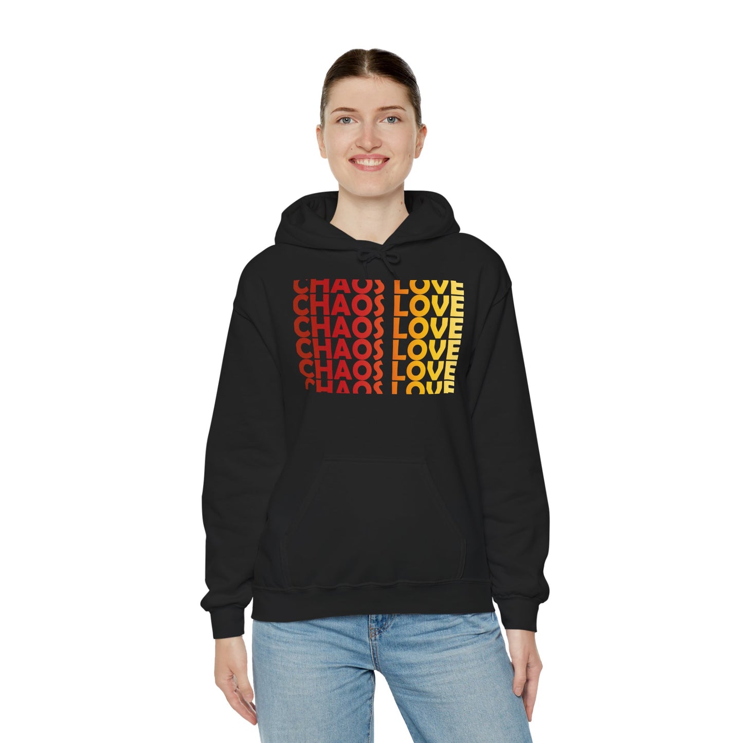 Chaos Love by Hime Red Fade Hooded Sweatshirt