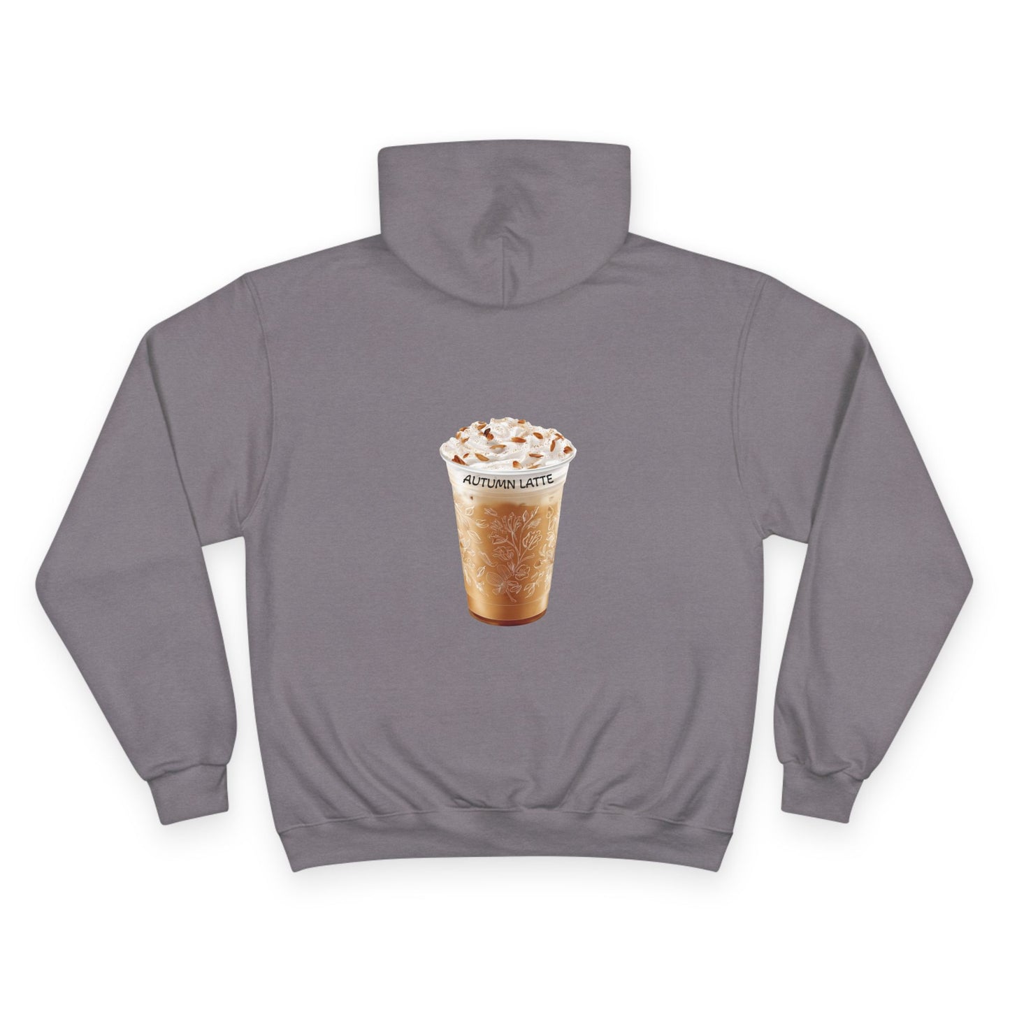 Cute Latte Champion Hoodie for Men -Grey