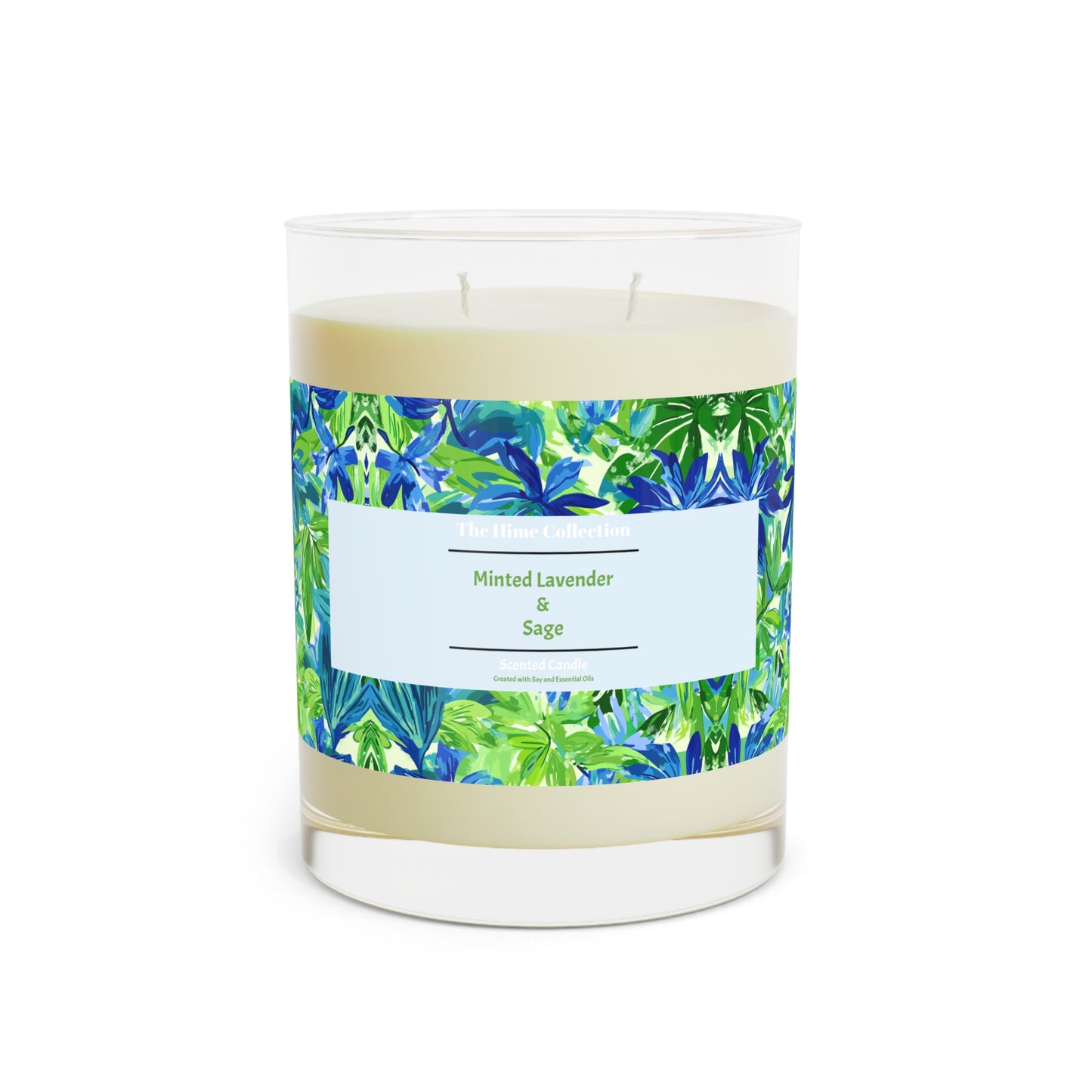 Minted Lavender & Sage Scented Candle - Full Glass, 11oz | Aromatherapy for Relaxation & Home Decor