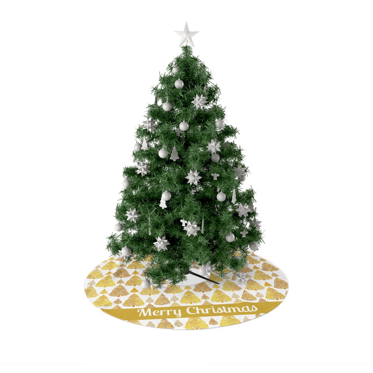 Elegant Merry Christmas Tree Skirt -C1