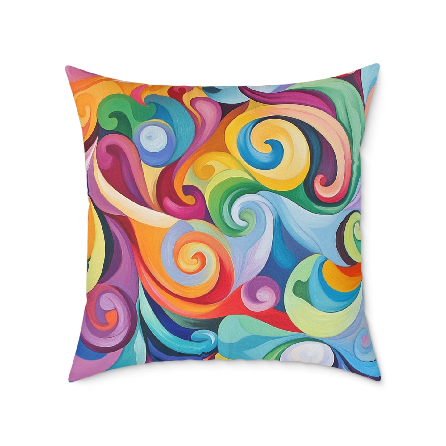 Bright Colorful Swirl Decorative Pillow
