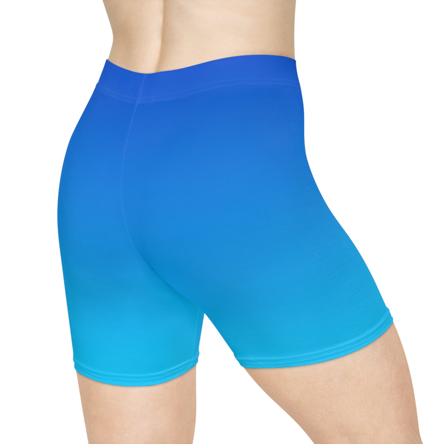 Trendy Women's Sky Blue Toned Biker Shorts