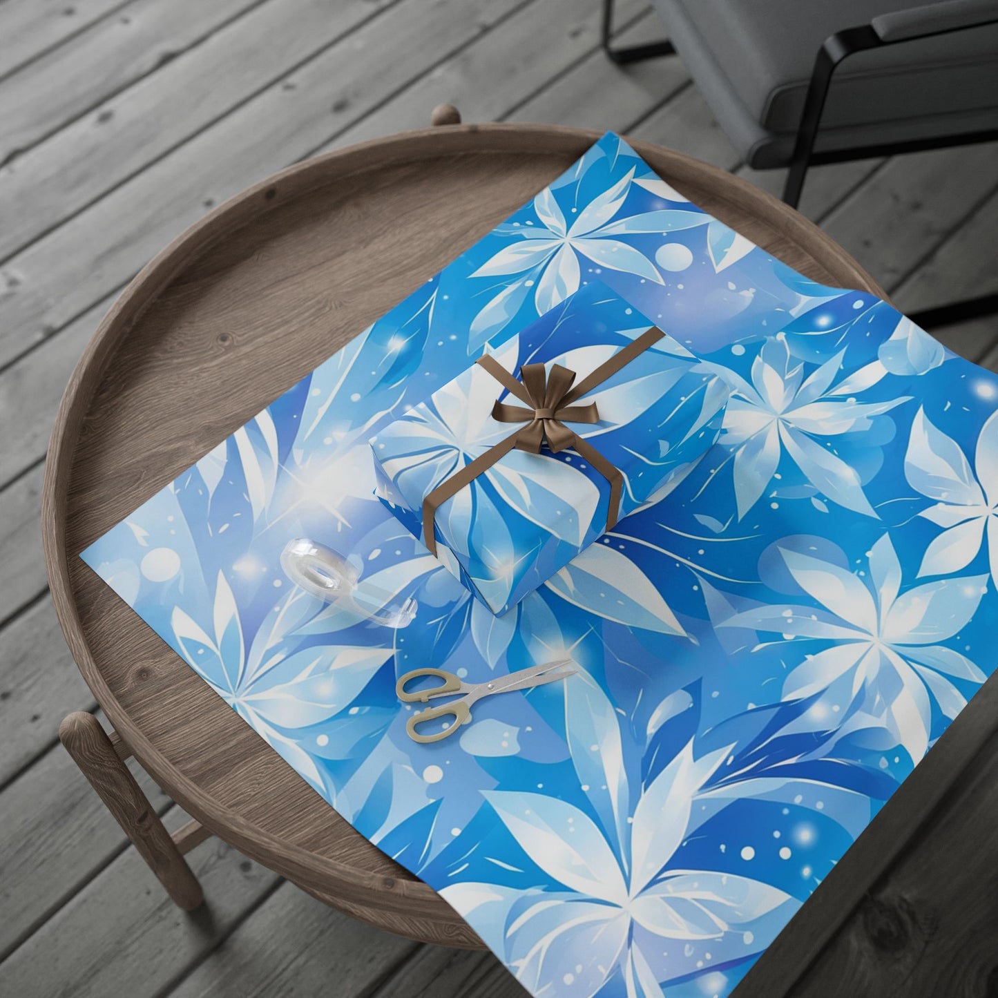 Elegant Floral Flowery Winter Design Wrapping Paper
