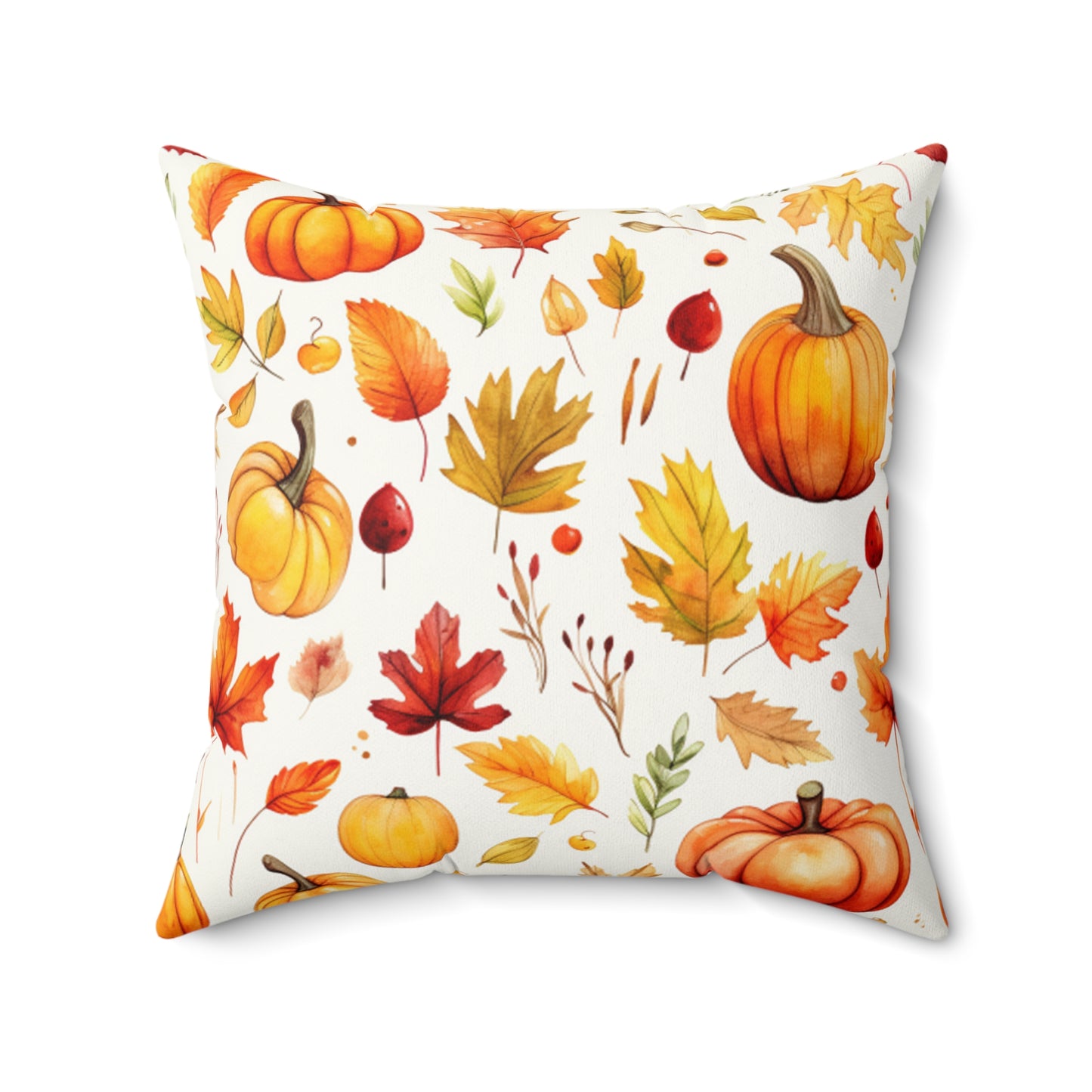 Fall Pumpkin HD Faux Suede Square Pillow