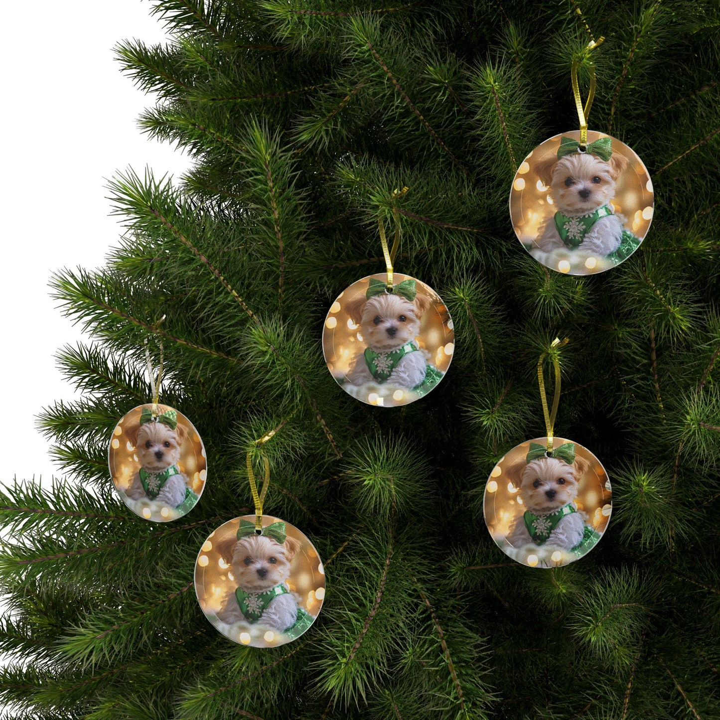 Holiday Pup Glass Ornaments 2025