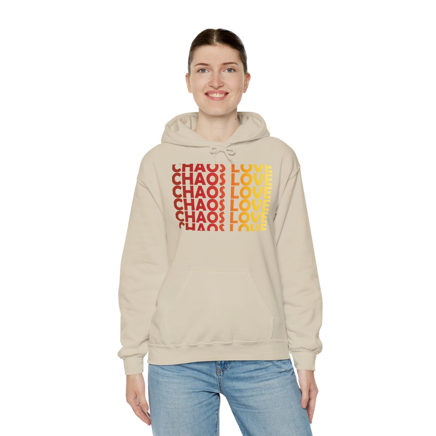 Chaos Love by Hime Red Fade Hooded Sweatshirt