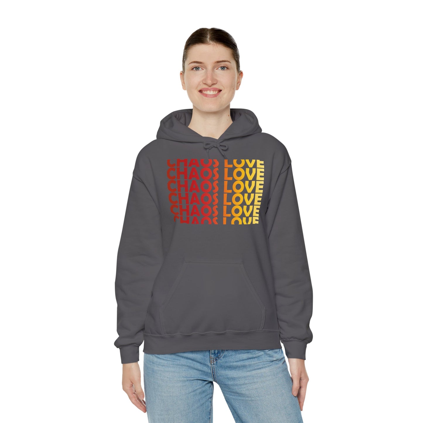 Chaos Love by Hime Red Fade Hooded Sweatshirt