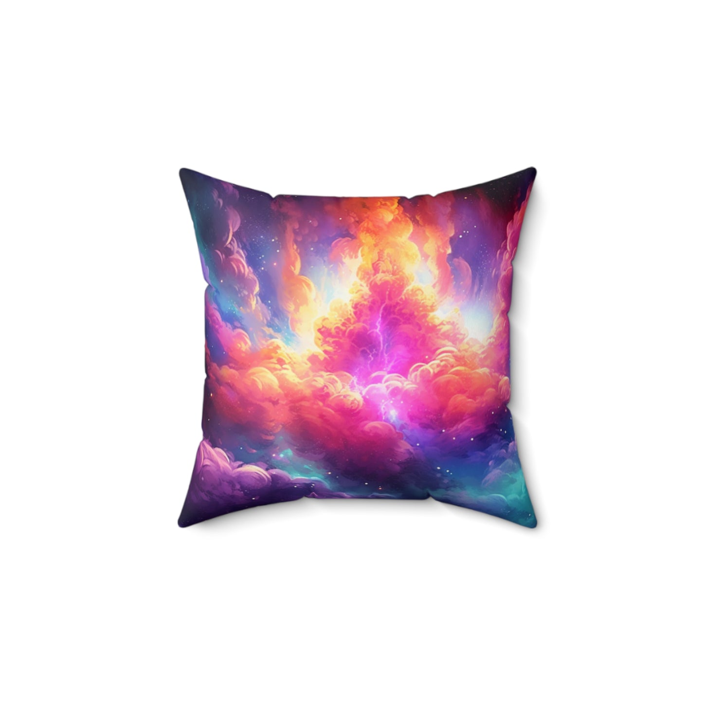 Clouds in Color Faux Suede Square Pillow