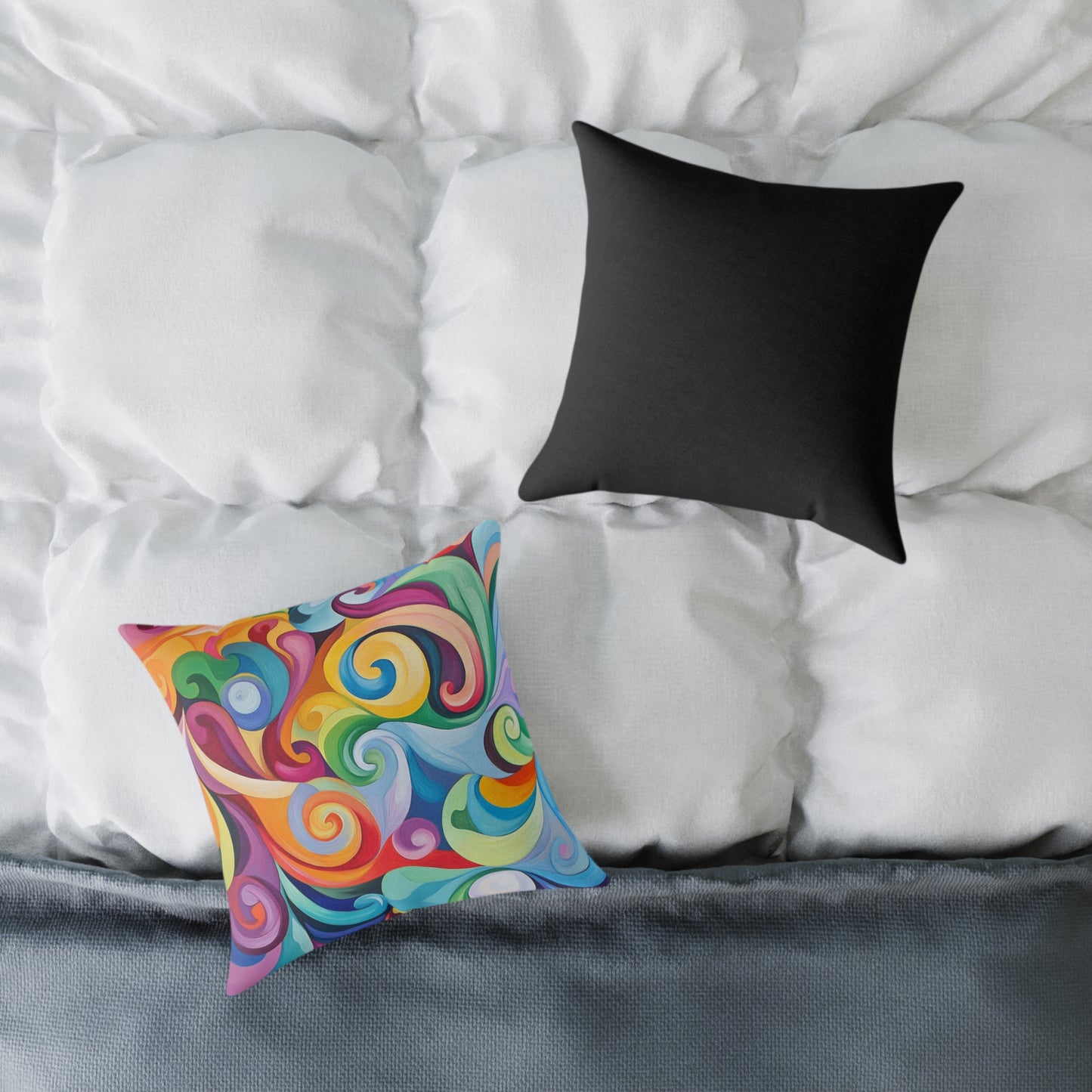 Bright Colorful Swirl Decorative Pillow