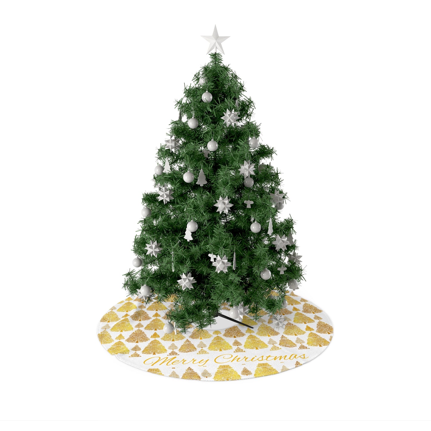 Elegant Merry Christmas Tree Skirt