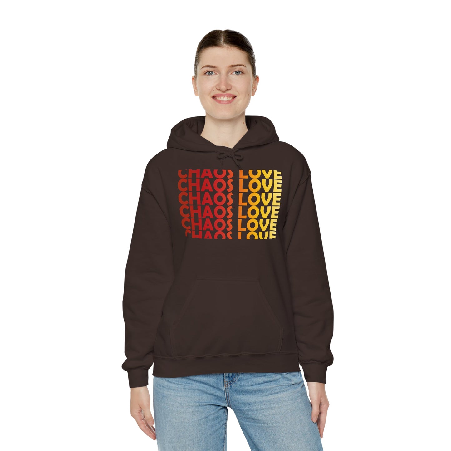 Chaos Love by Hime Red Fade Hooded Sweatshirt