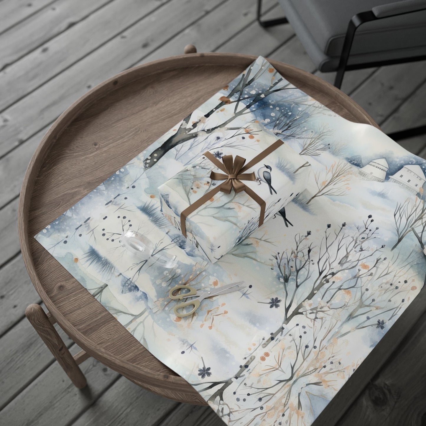 Elegant Floral Holiday Design Wrapping Paper