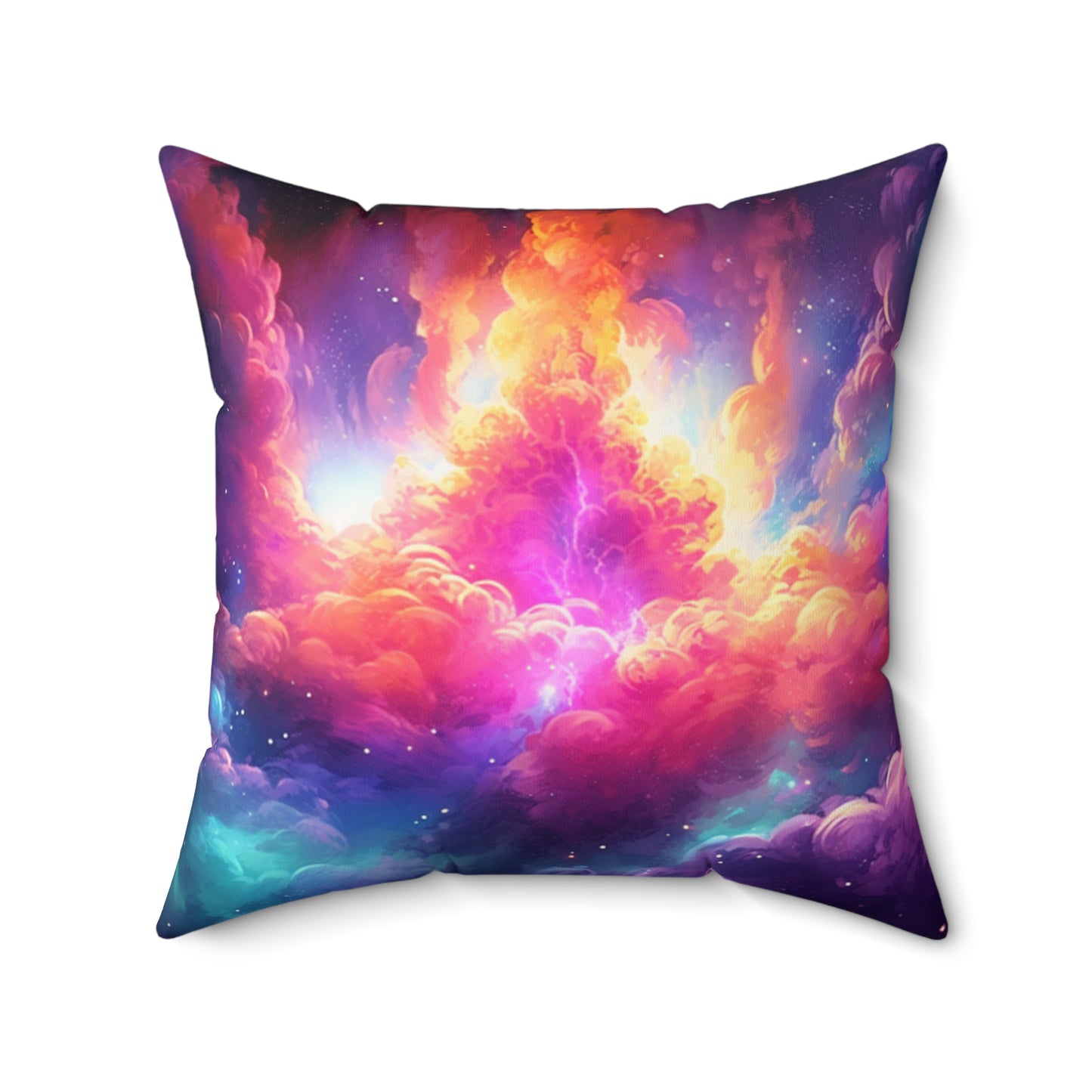 Clouds in Color Faux Suede Square Pillow