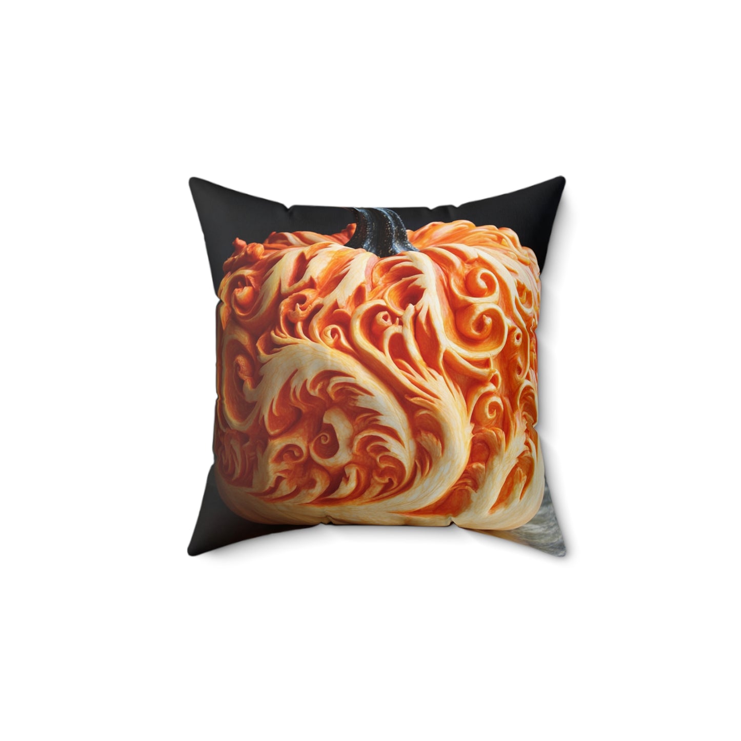 Pumpkin Color Faux Suede Square Pillow