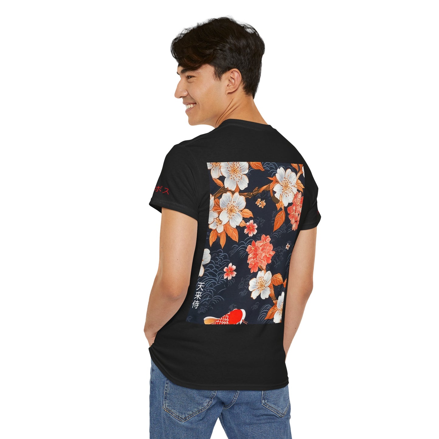 Japanese Floral Design Anime Graphic Tee