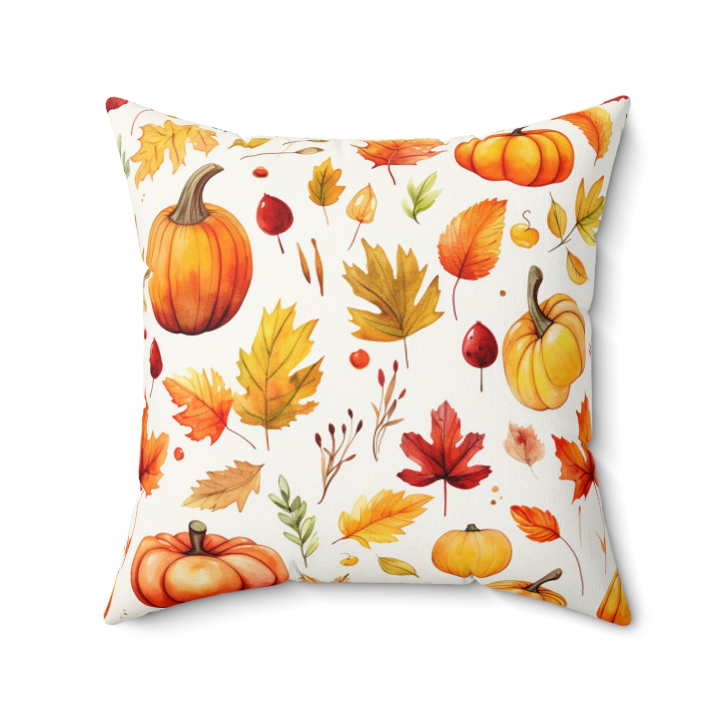 Fall Pumpkin HD Faux Suede Square Pillow