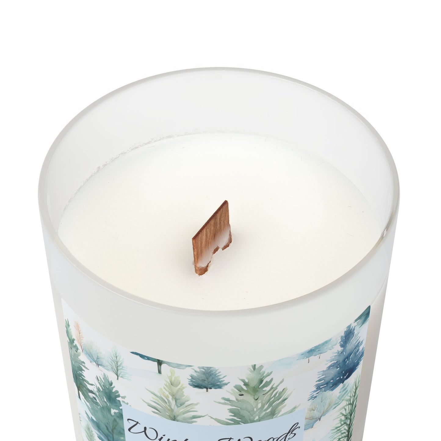 Winter Woods Frosted Glass Candle, 11oz