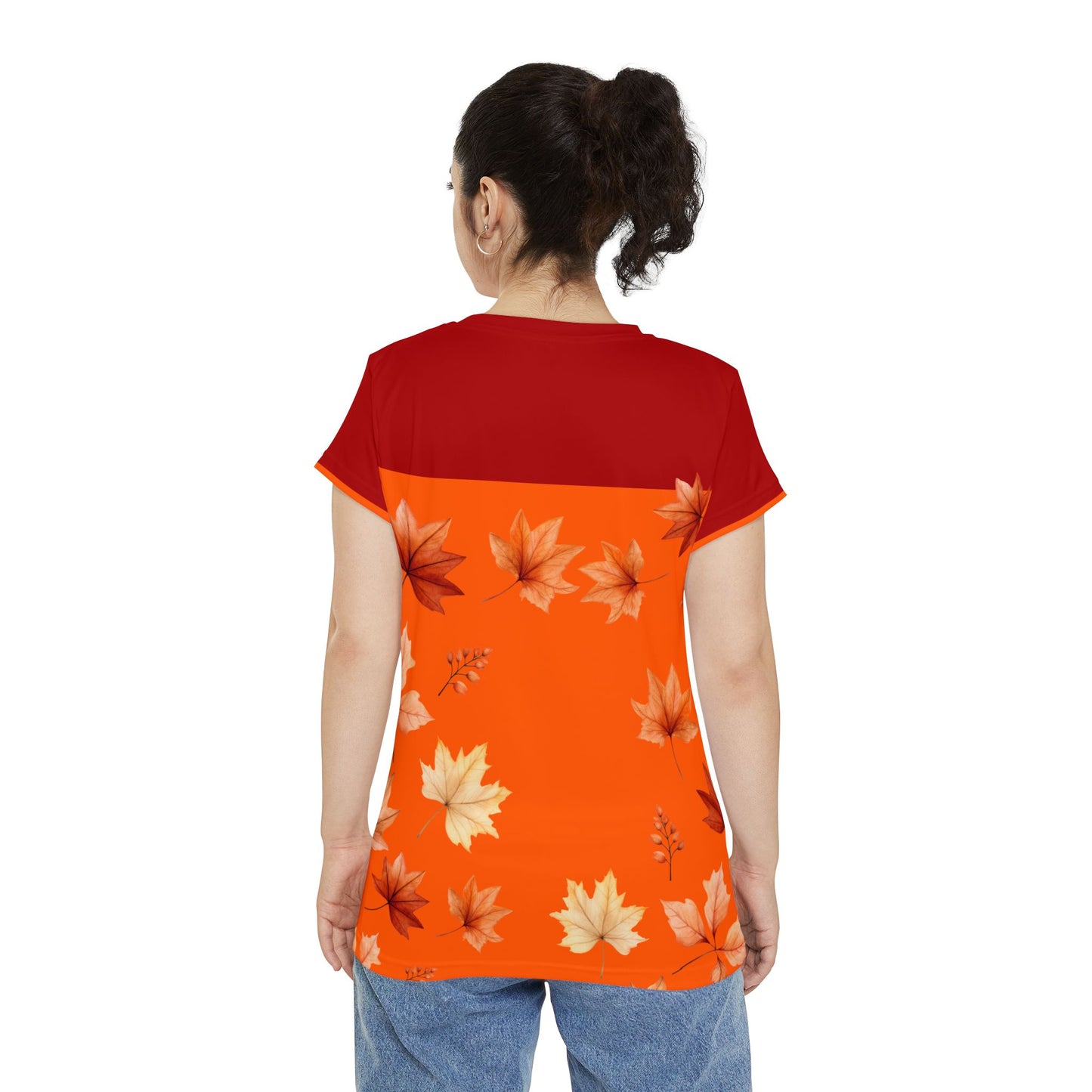 Autumn Leaves Two- Tone Short Sleeve Shirt