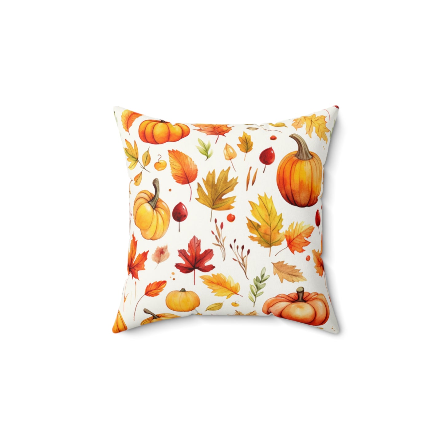Fall Pumpkin HD Faux Suede Square Pillow
