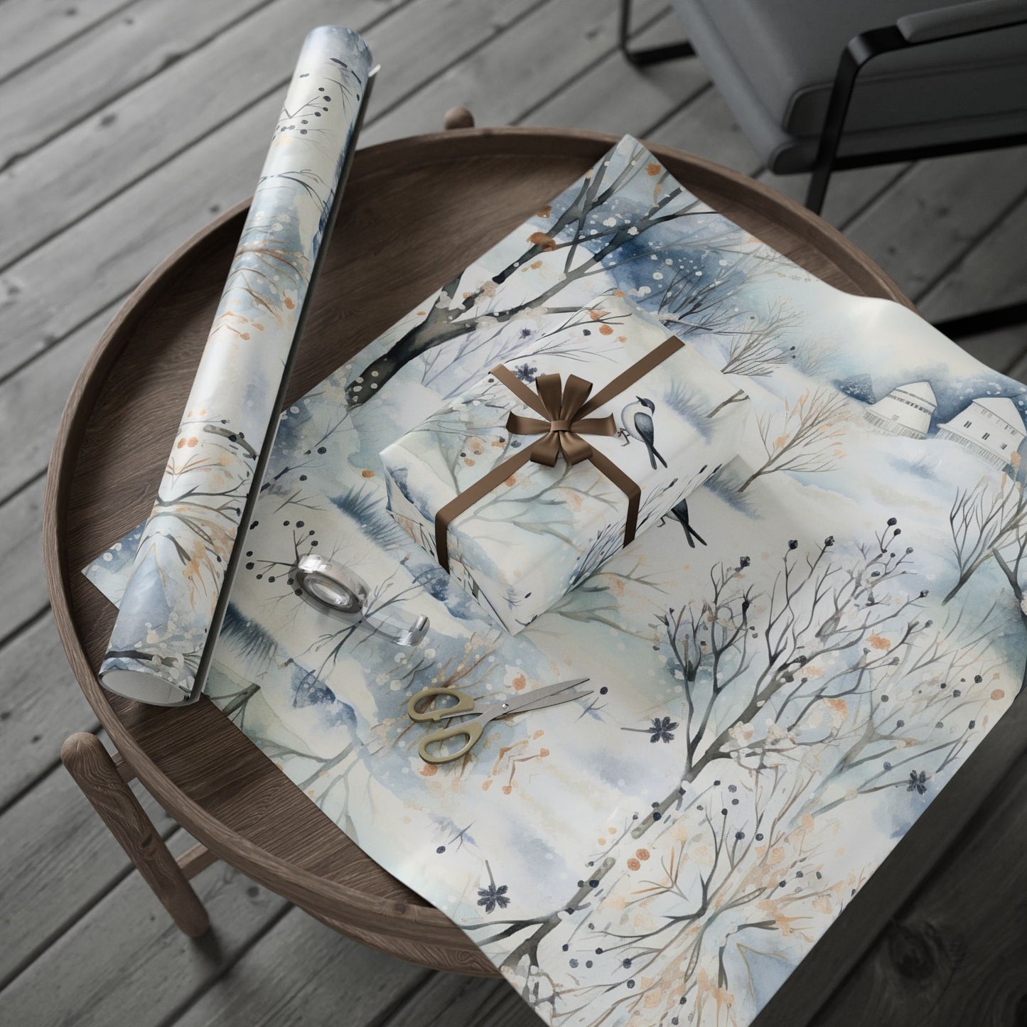 Elegant Floral Holiday Design Wrapping Paper