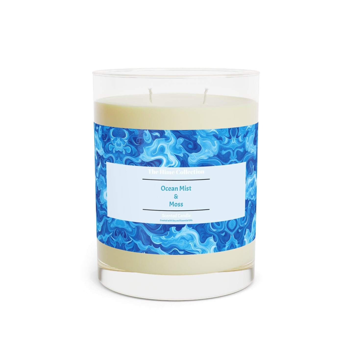 Ocean Mist & Moss Scented Candle - Full Glass, 11oz | Aromatherapy for Relaxation & Home Decor