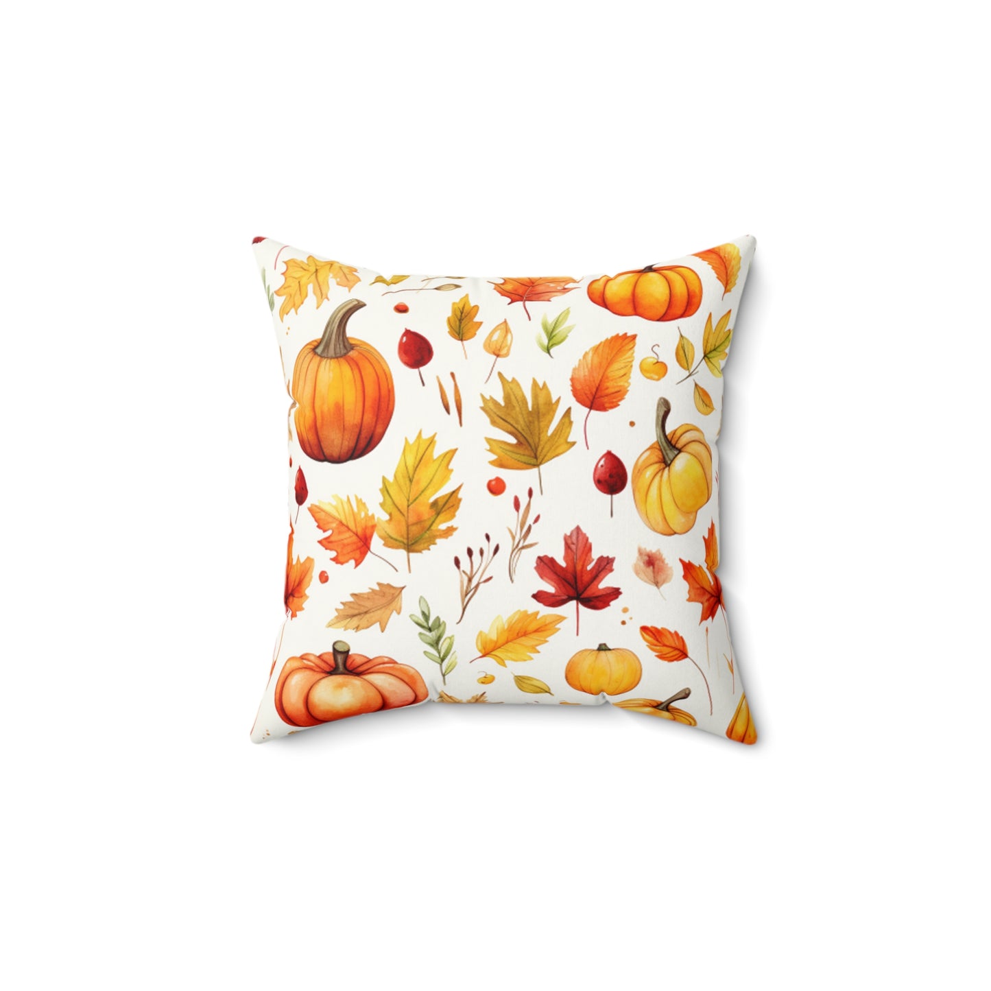 Fall Pumpkin HD Faux Suede Square Pillow
