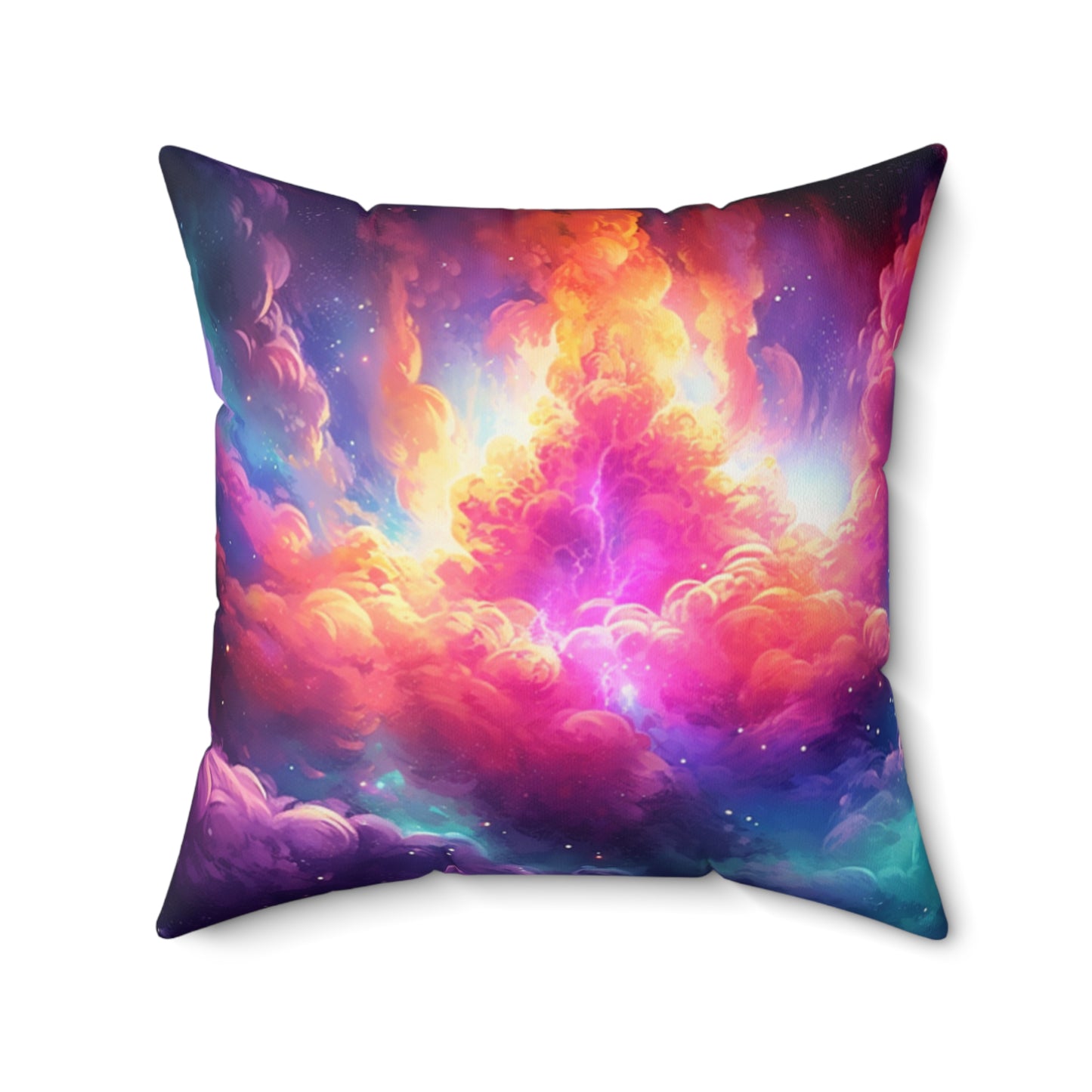 Clouds in Color Faux Suede Square Pillow