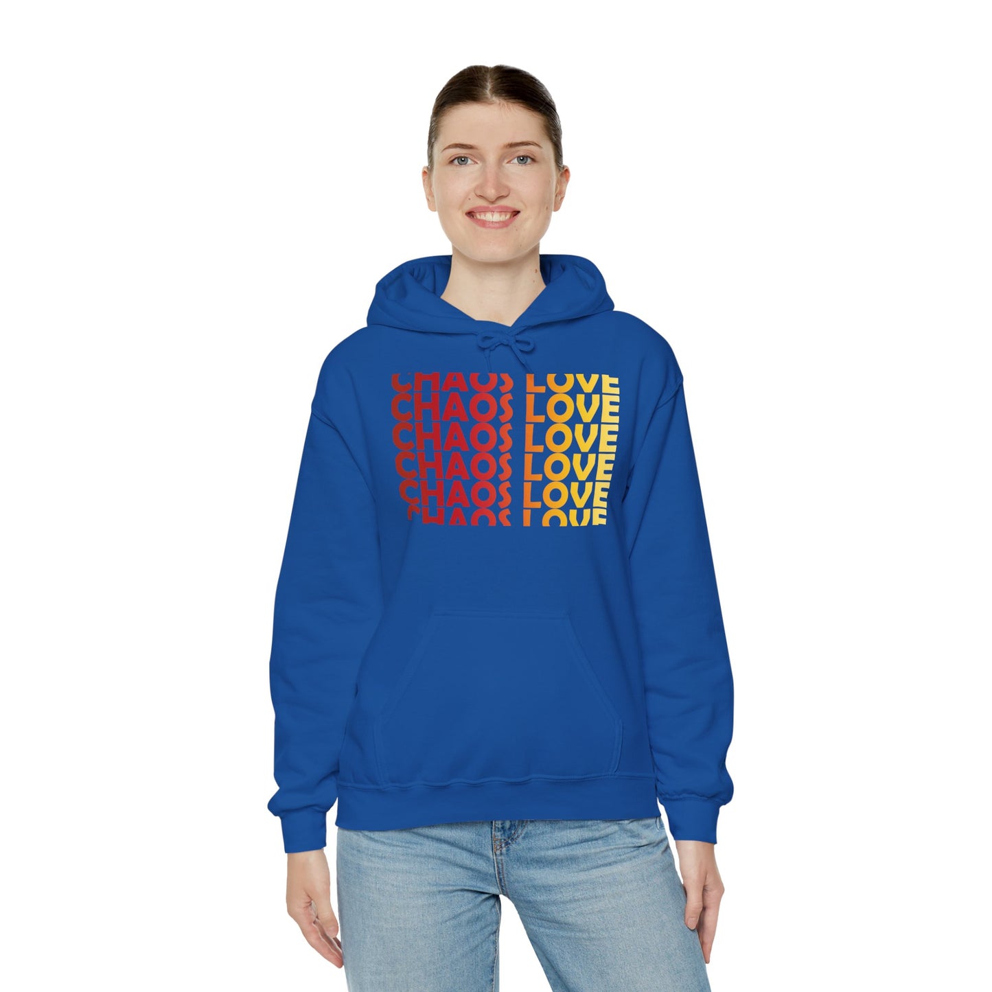 Chaos Love by Hime Red Fade Hooded Sweatshirt