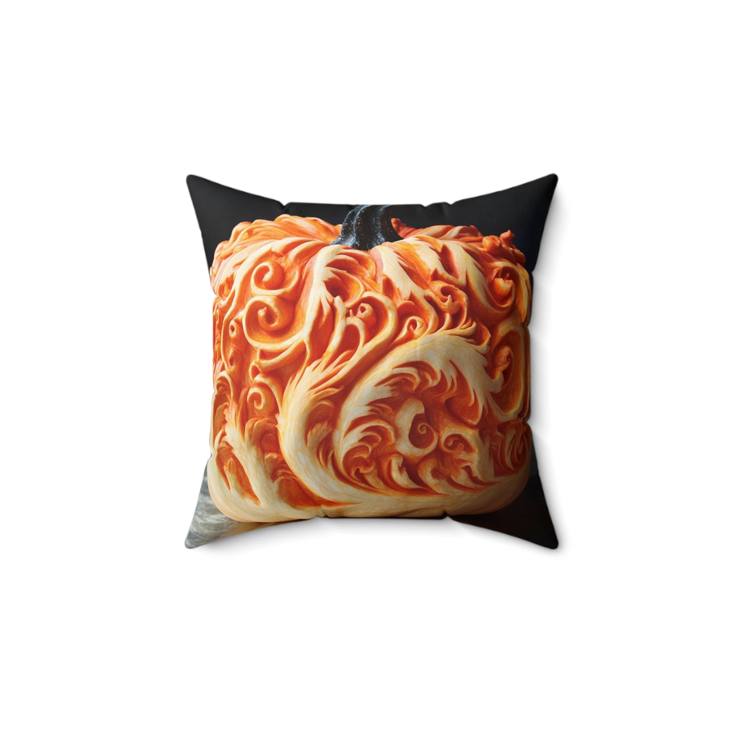 Pumpkin Color Faux Suede Square Pillow