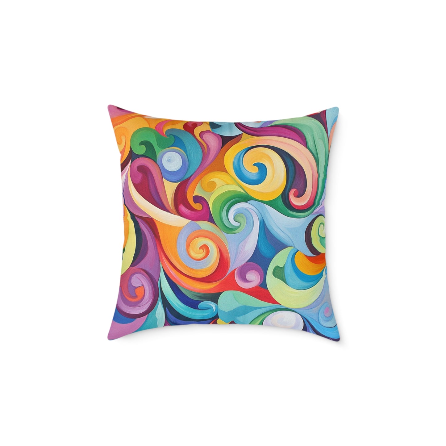 Bright Colorful Swirl Decorative Pillow