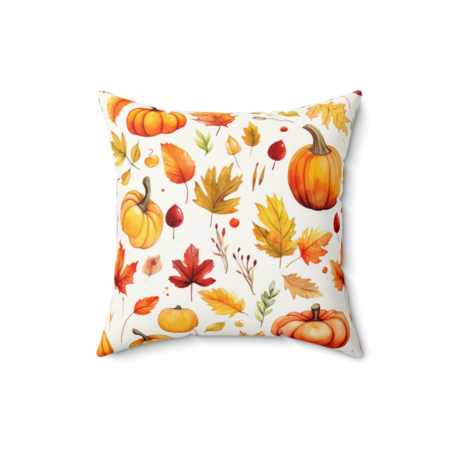 Fall Pumpkin HD Faux Suede Square Pillow