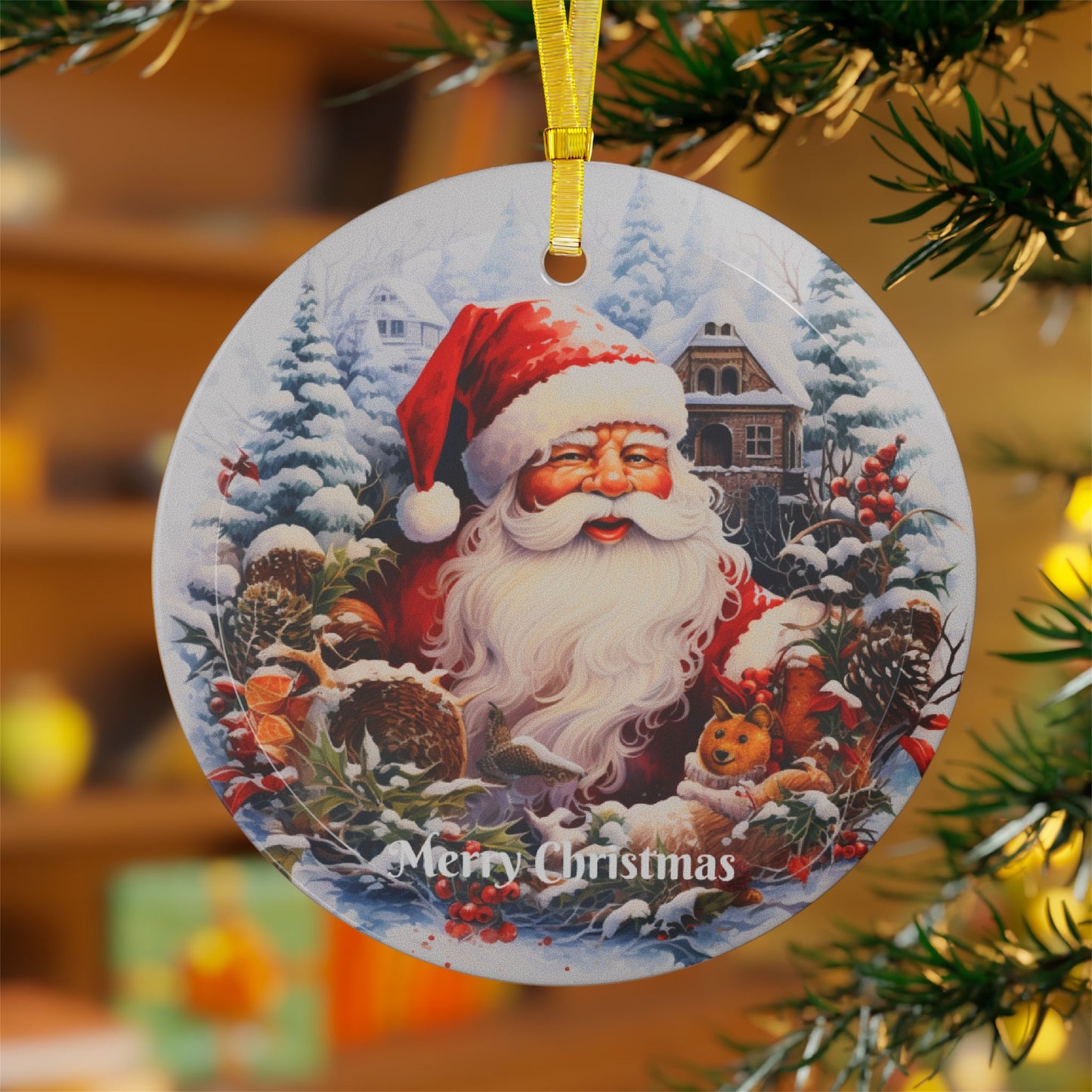 Merry Christmas Glass Ornaments 2025