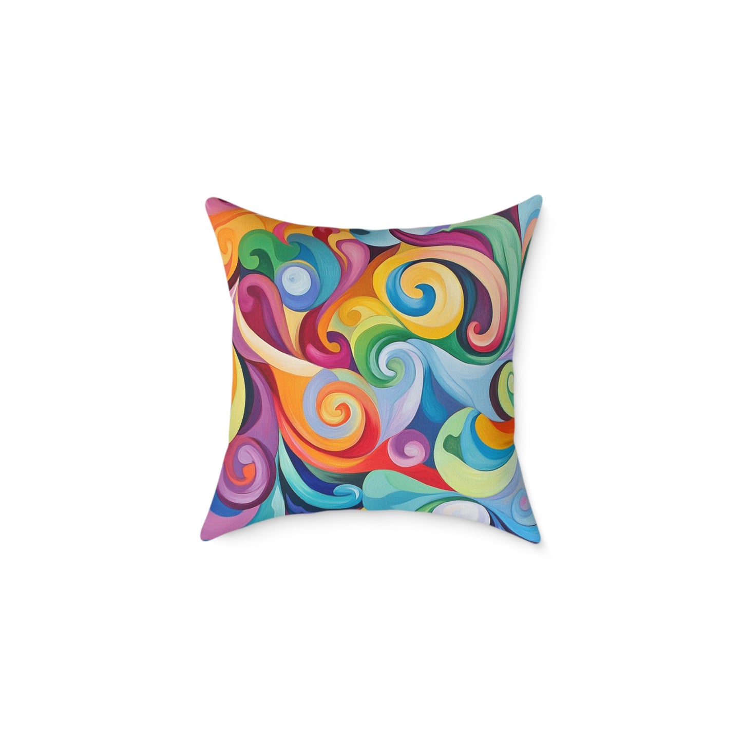 Bright Colorful Swirl Decorative Pillow