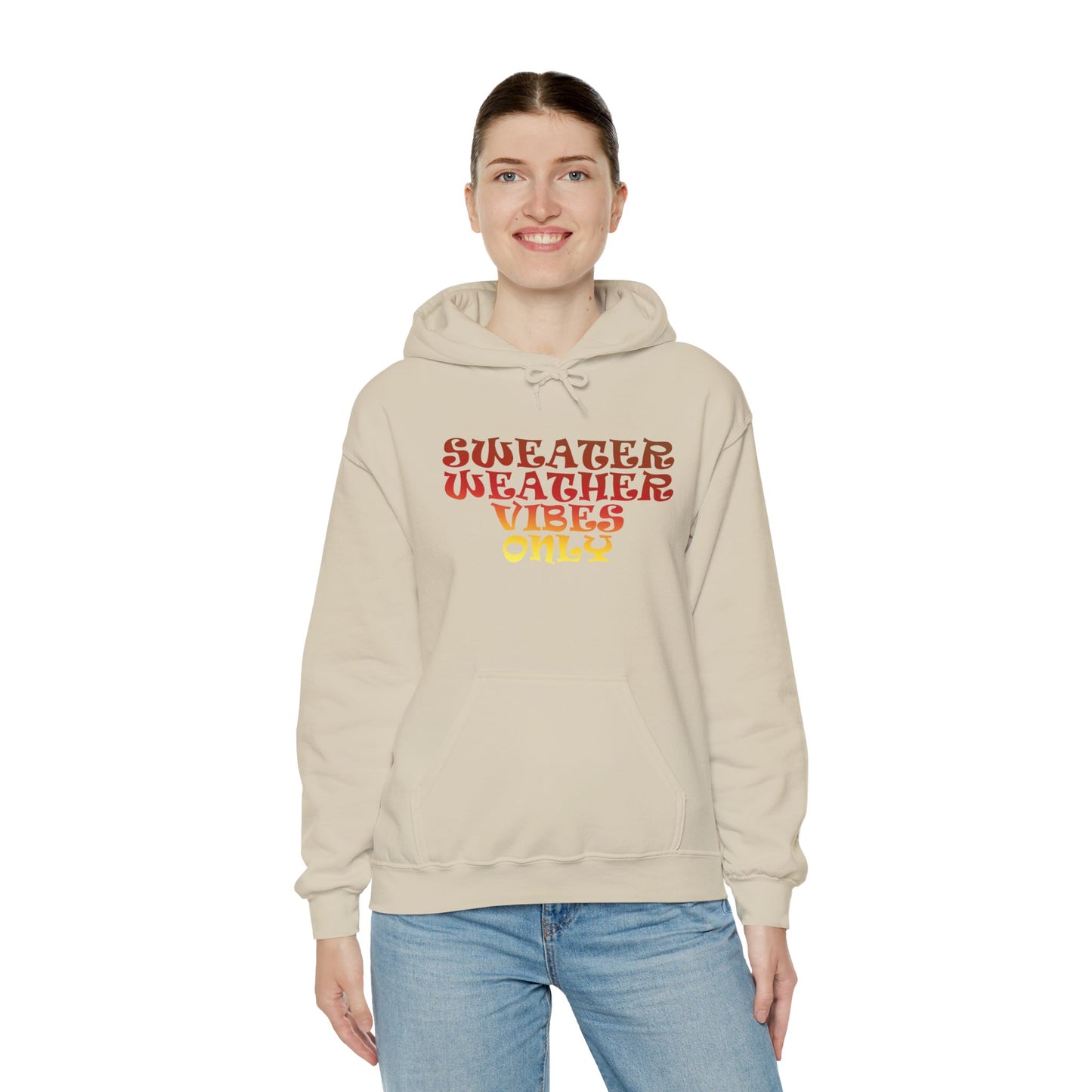 Sweater Weather Vibes Only Hooded Sweatshirt - Sand