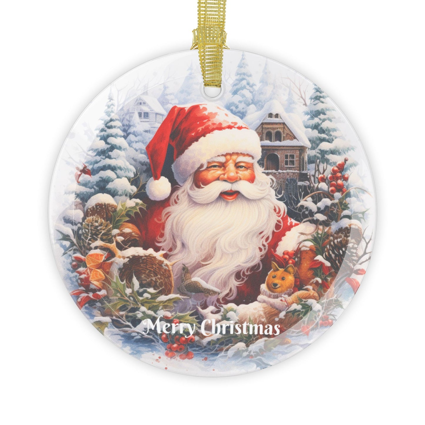 Merry Christmas Glass Ornaments 2025