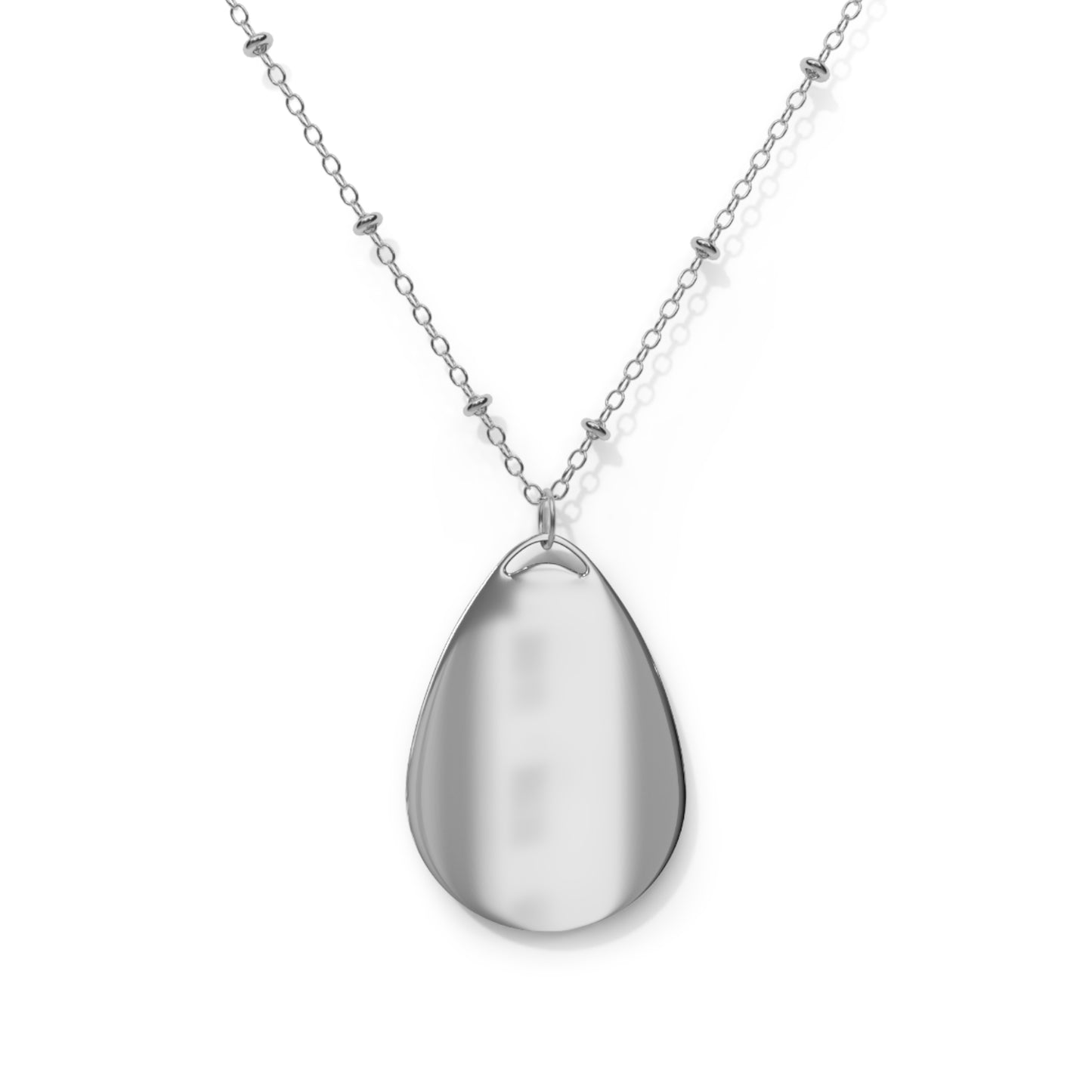 Winter Snowflake Oval Necklace