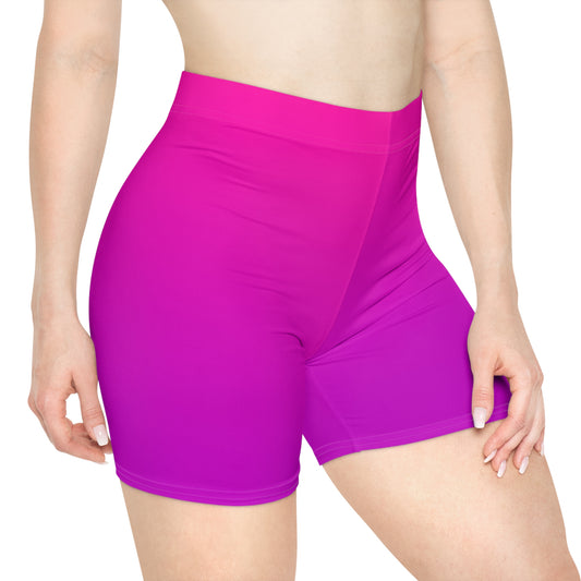 Trendy Women's Pink Toned Biker Shorts
