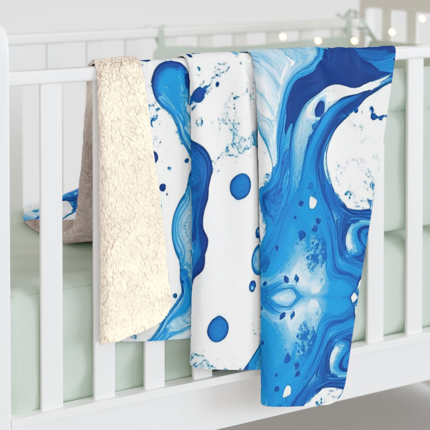 Vibrant Blue Sherpa Fleece Blanket
