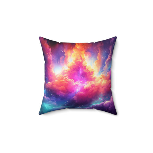 Clouds in Color Faux Suede Square Pillow