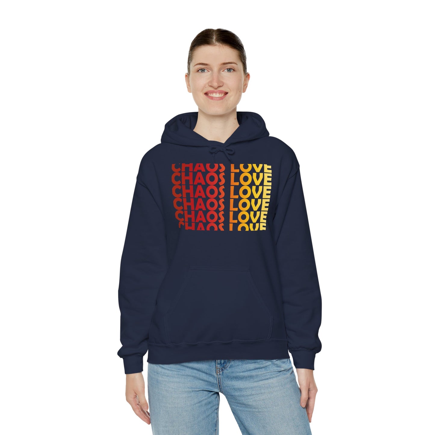 Chaos Love by Hime Red Fade Hooded Sweatshirt