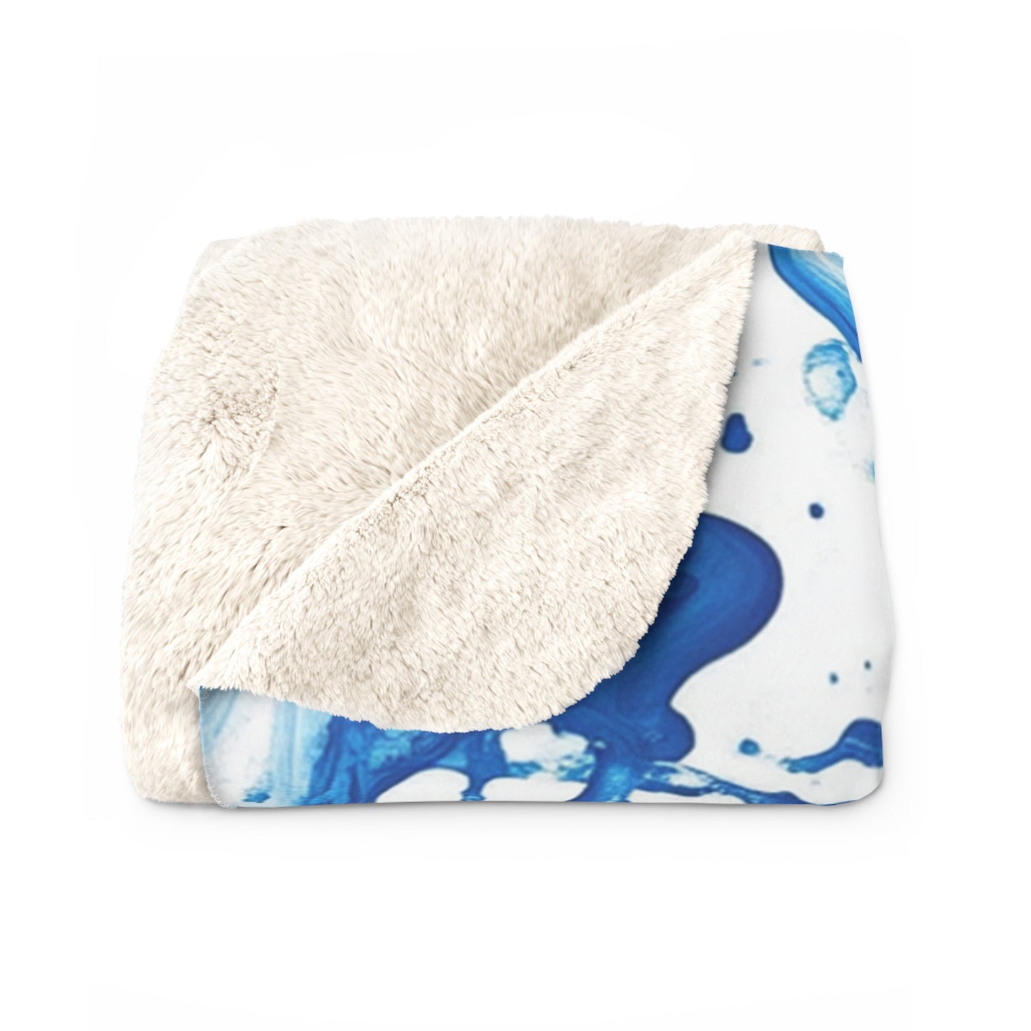 Vibrant Blue Sherpa Fleece Blanket