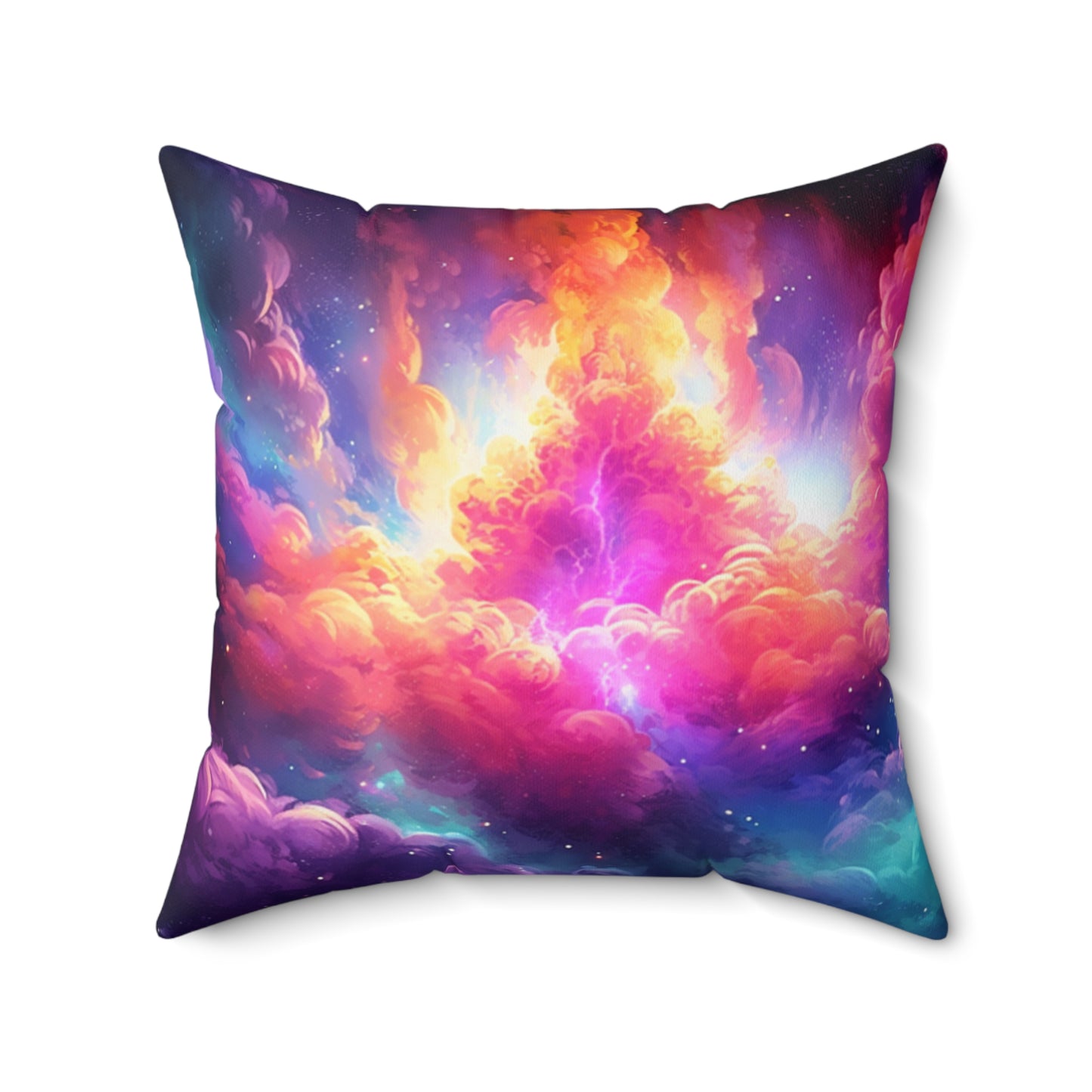 Clouds in Color Faux Suede Square Pillow