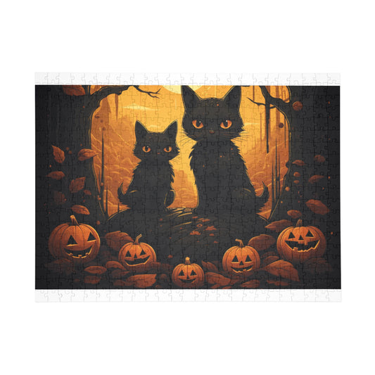 Halloween Pumpkins and Kitties Puzzle (500, 1000- Pieces)