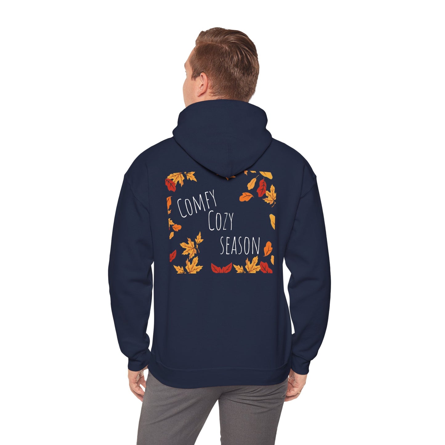 Comfy Cozy Season Men's Hooded Navy Sweatshirt