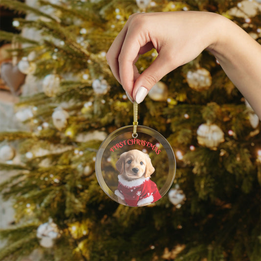 First Christmas Pup Glass Ornaments 2025