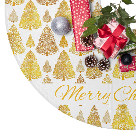 Elegant Merry Christmas Tree Skirt