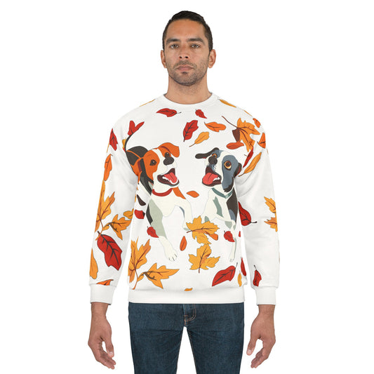 Fall Puppy Playing HD Men Sweatshirt