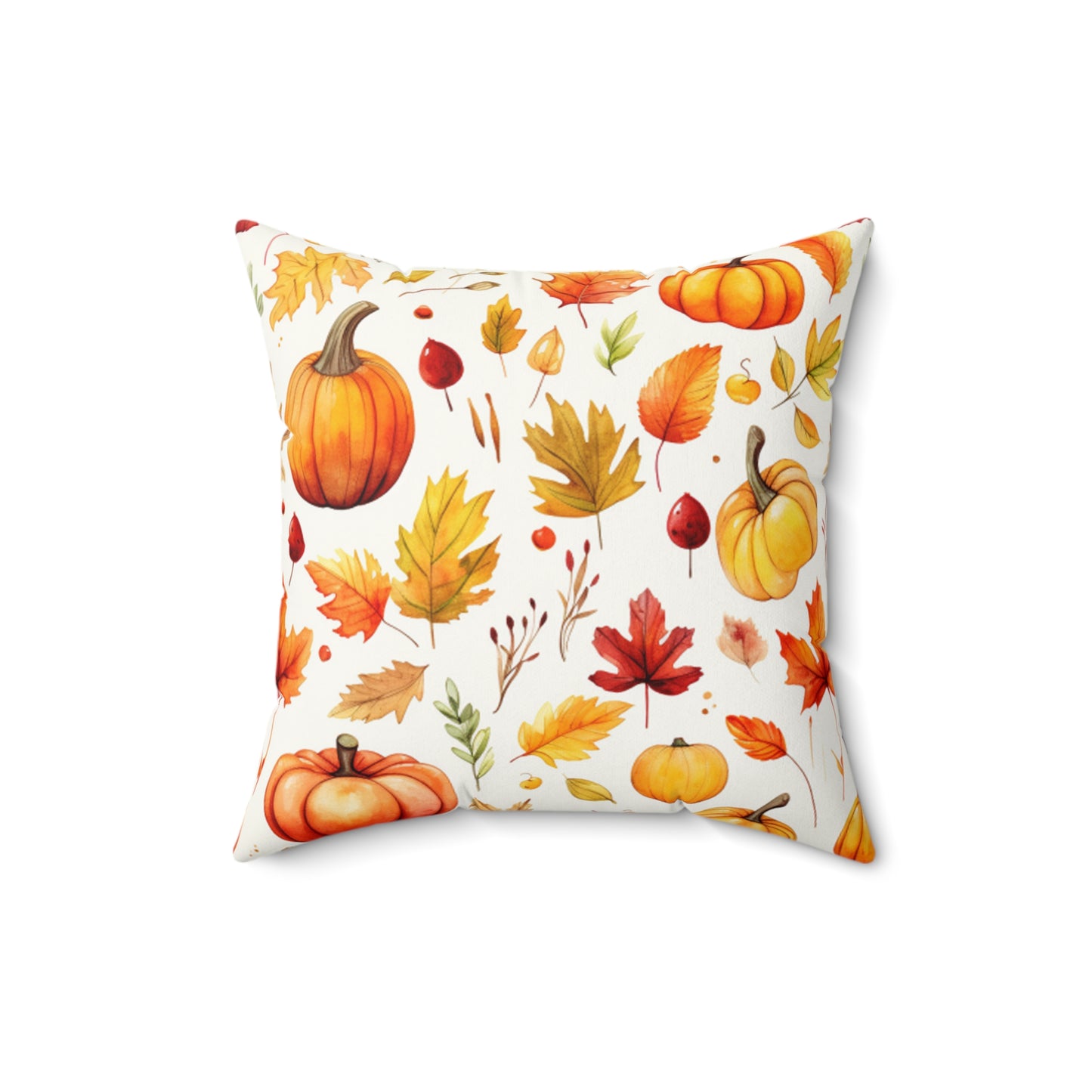 Fall Pumpkin HD Faux Suede Square Pillow