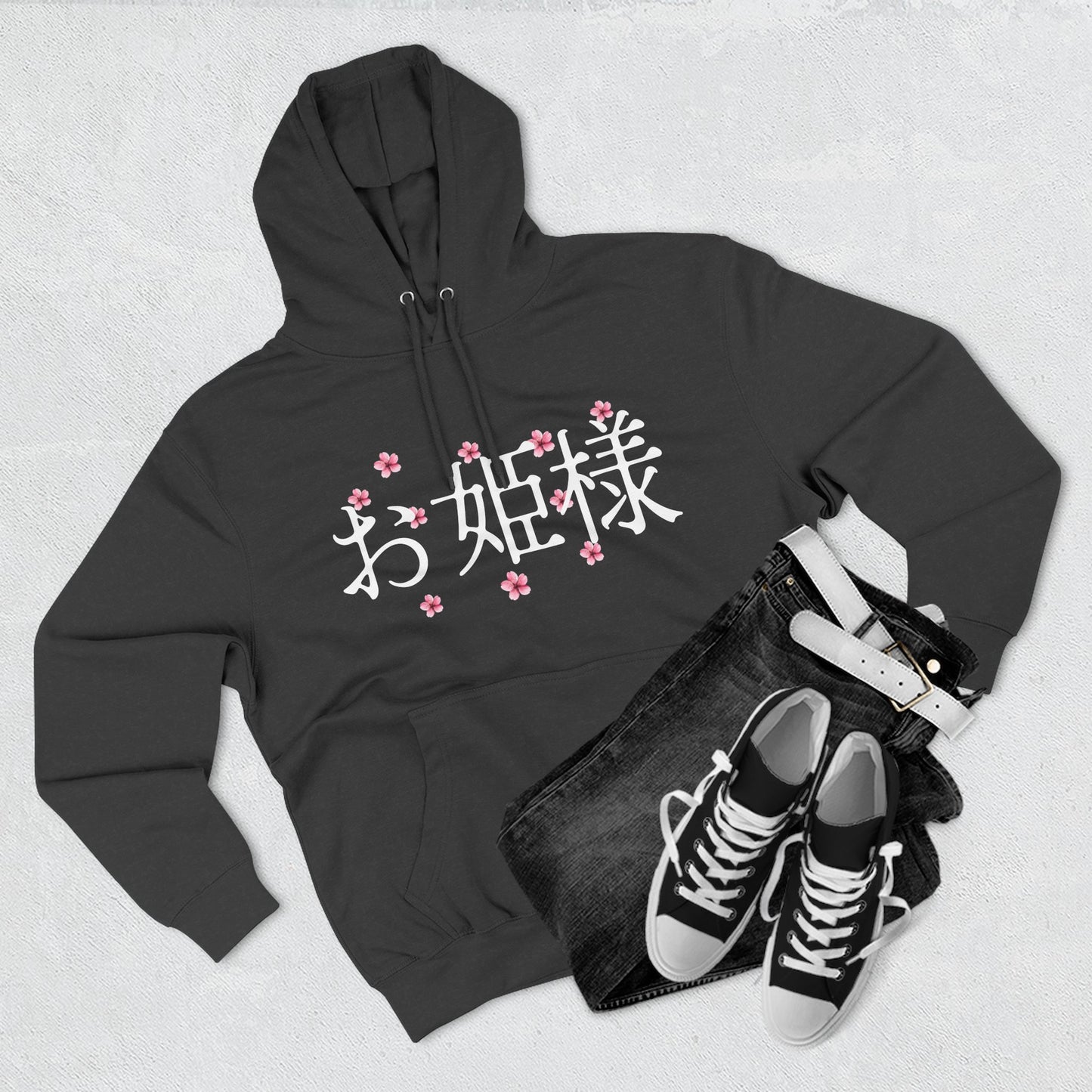 Hime_Code Tech P2 Scripted Graphic Charcoal Hoodie