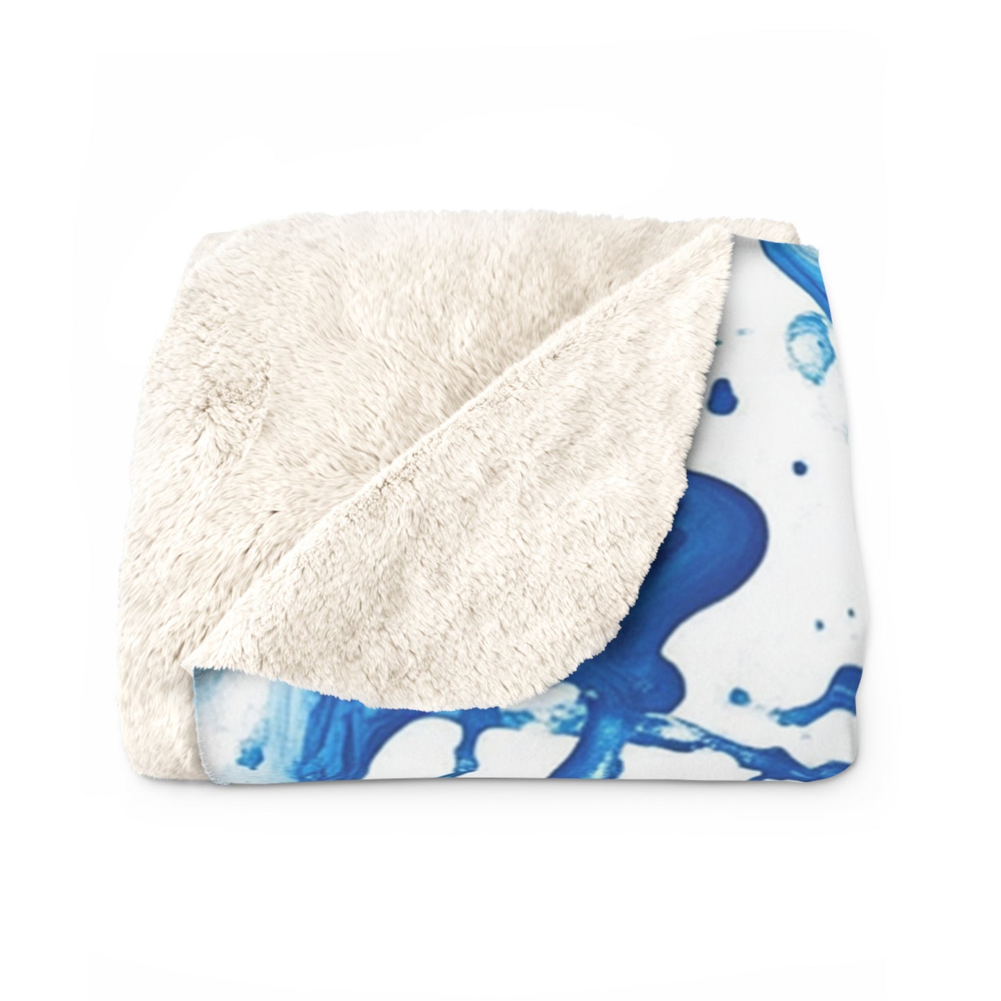 Vibrant Blue Sherpa Fleece Blanket